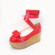 Lolita shoes red puleather style 6001-red