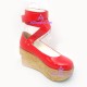 Lolita shoes red puleather style 6001-red