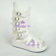 Lolita shoes boots gothic punk sandals style 6018A white