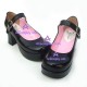 Lolita shoes girl fashion shoes puleather style 6016 black