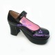 Lolita shoes girl fashion shoes puleather style 6016 black