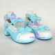 Lolita shoes princess sandals medium heel style 9896E sky light