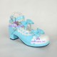 Lolita shoes princess sandals medium heel style 9896E sky light