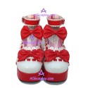 Lolita shoes princess sandals style 9896 red and white