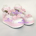 Lolita shoes princess sandals style 9896 white and pink