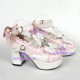 Lolita shoes princess sandals style 9896D pink and white high heel