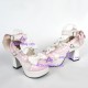 Lolita shoes princess sandals style 9896D pink and white high heel