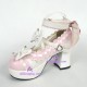 Lolita shoes princess sandals style 9896D pink and white high heel