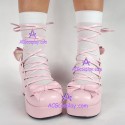 Gothic lolita shoes thick sole girl shoes style 8062 pink