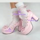 Gothic lolita shoes thick sole girl shoes style 8062 pink