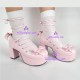 Gothic lolita shoes thick sole girl shoes style 8062 pink