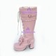 Lolita shoes boots  girl boots thick sole style 8003 pink