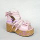 Lolita shoes wedge shoes thick sole style 8002 pink