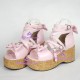 Lolita shoes wedge shoes thick sole style 8002 pink