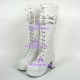 Gothic punk lolita boots shoes pricess boots style 8022 white