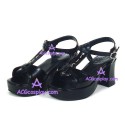 Lolita shoes girl sandals high heel sandals style 8026 black