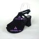 Lolita shoes girl sandals high heel style 6025 black velvet made