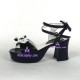 Lolita shoes girl sandals style 8006 black and white