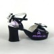 Lolita shoes girl sandals style 8006 black and white