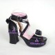 Lolita shoes girl sandals style 8025 black and white