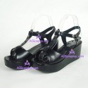 Lolita shoes girl sandals wedge shoes  style 8026A black