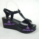 Lolita shoes girl sandals wedge shoes  style 8026A black