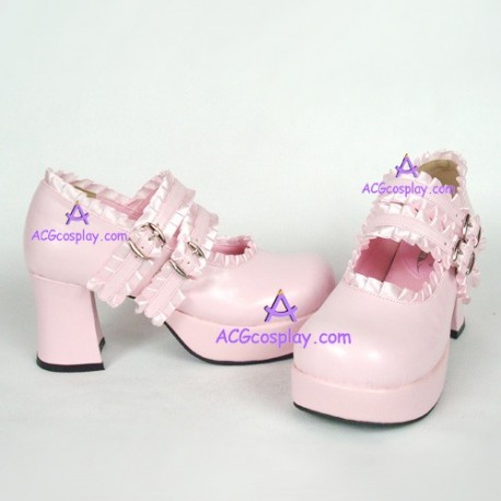 Lolita shoes girl shoes thick  sole style 8029 pink