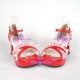 Lolita shoes gothic punk  girl shoes sandals style 8023 red