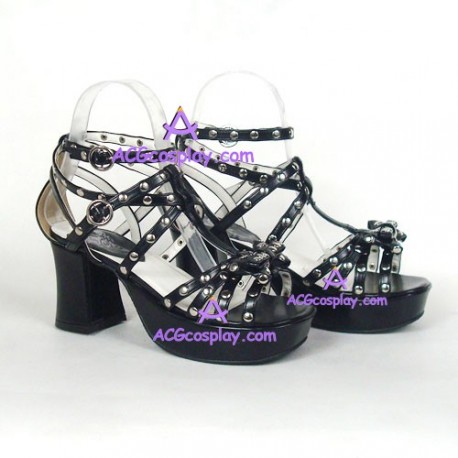 Punk lolita shoes girl sandals style 7006A black