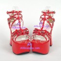 Punk lolita shoes girl sandals style 7006A red