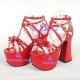 Punk lolita shoes girl sandals style 7006A red