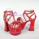 Punk lolita shoes girl sandals style 7006A red