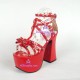 Punk lolita shoes girl sandals style 7006A red