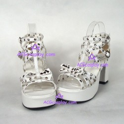 Punk lolita shoes girl sandals style 7006A white