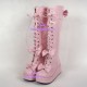 Gothic lolita boots shoes  style 8019  pink