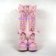 Gothic lolita boots shoes  style 8019  pink