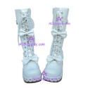 Gothic lolita boots shoes  style 9891 white