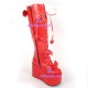 Gothic lolita boots shoes thick sole style 8019A red