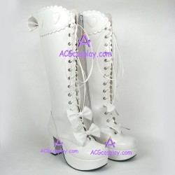 Gothic lolita boots shoes thick sole style 8019B white