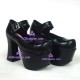 Gothic lolita shoes punk thick sole style 7011 black