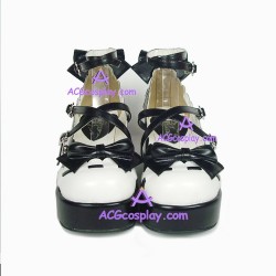 Lolita shoes girl shoes girl sandals style 8076 black and white