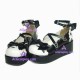 Lolita shoes girl shoes girl sandals style 8076 black and white