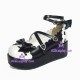 Lolita shoes girl shoes girl sandals style 8076 black and white