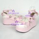 Lolita shoes girl shoes girl sandals style 8076 pink and white