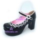 Lolita shoes girl shoes high heel thick sole style 9630 black and white