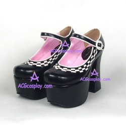 Lolita shoes girl shoes high heel thick sole style 9630A black and white