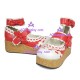 Lolita shoes girl shoes thick  wedge sole style 8077 red