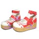 Lolita shoes girl shoes thick  wedge sole style 8077 red