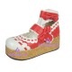 Lolita shoes girl shoes thick  wedge sole style 8077 red