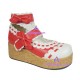 Lolita shoes girl shoes thick  wedge sole style 8077 red